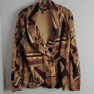 Ralph Lauren Tapestry Southwestern belt cardigan